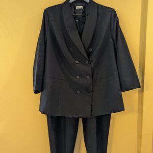 Double-breasted Black Pantsuit